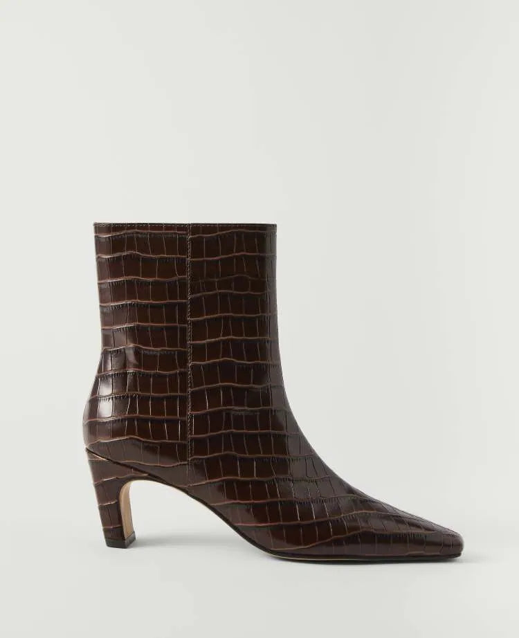 Croco Skinny Heel Bootie