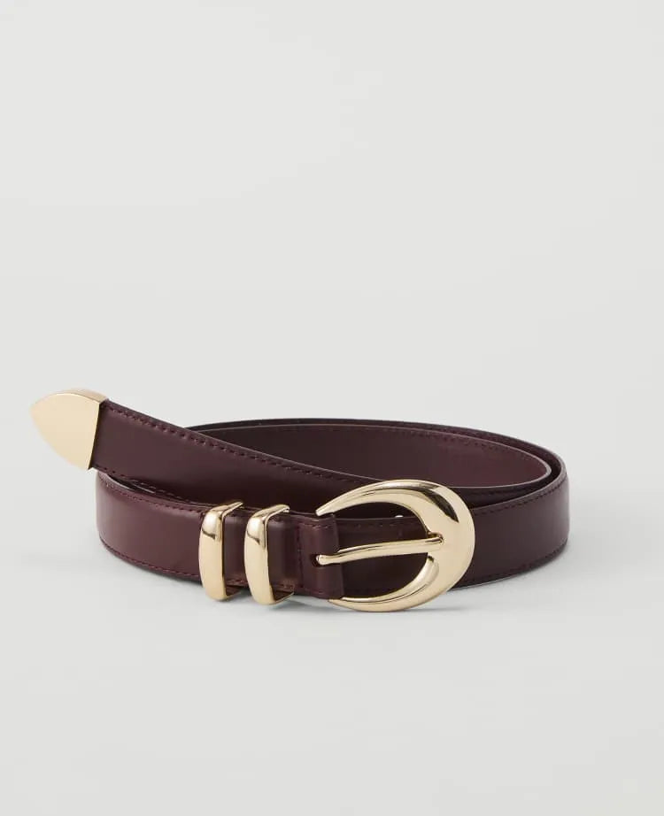 Leather Oval Buckle Belt