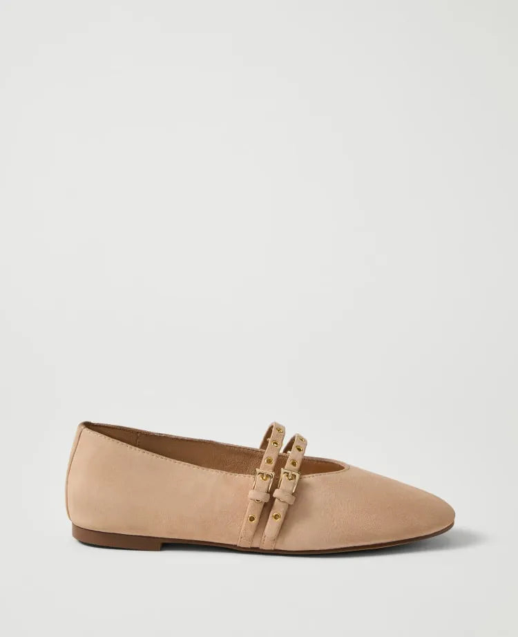 Weekend Studded Suede Mary Jane Flat