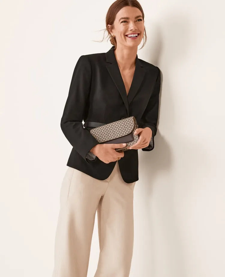 The Petite Notched Two Button Blazer in Seasonless Stretch