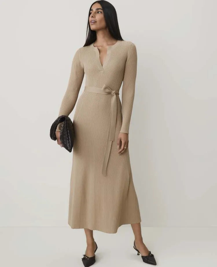 Petite Belted Sweater Dress