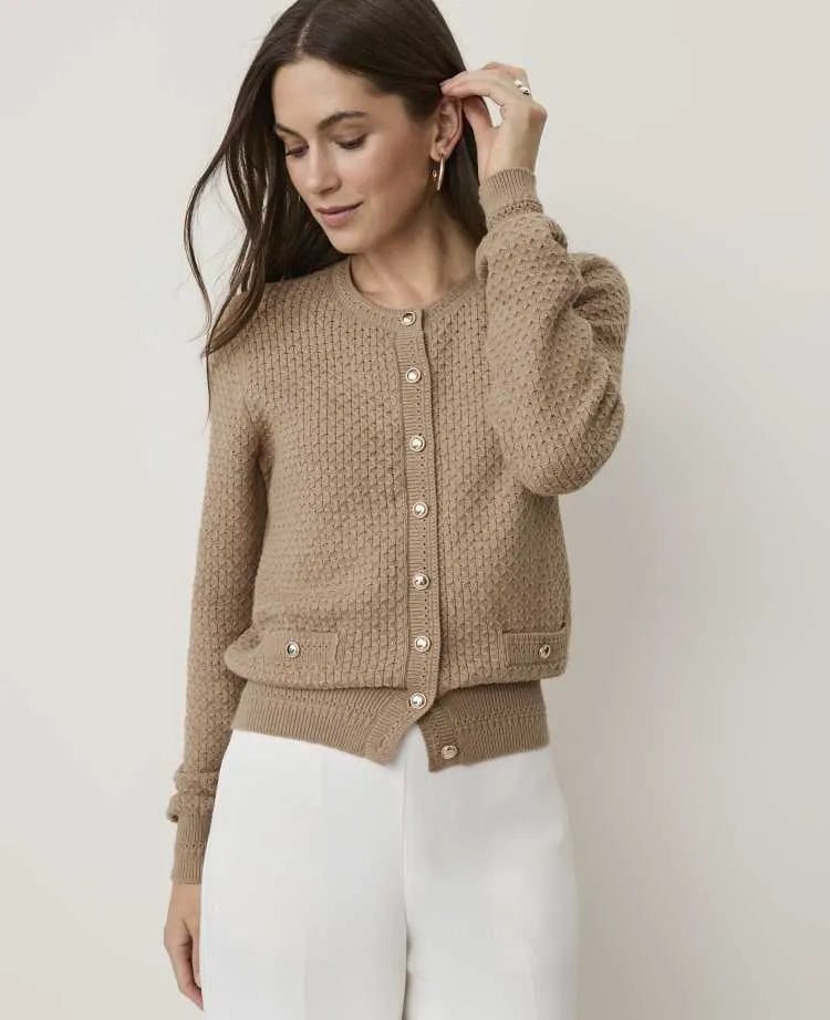 Petite Pointelle Stitch Cardigan