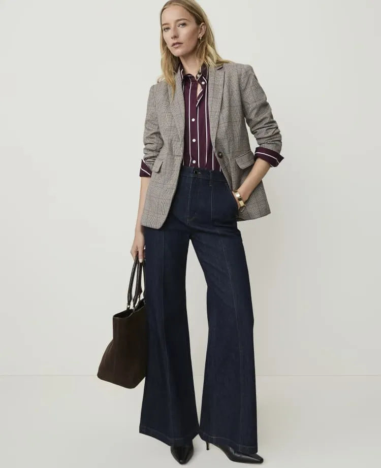 The Plaid Single Button Blazer