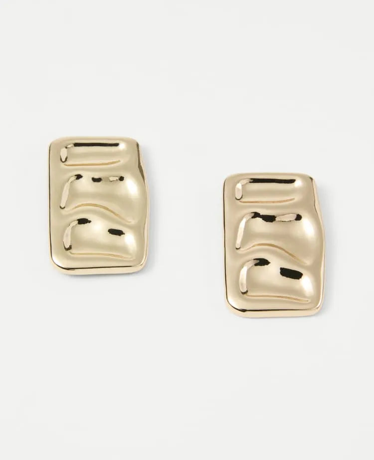 Textured Rectangle Stud Earrings