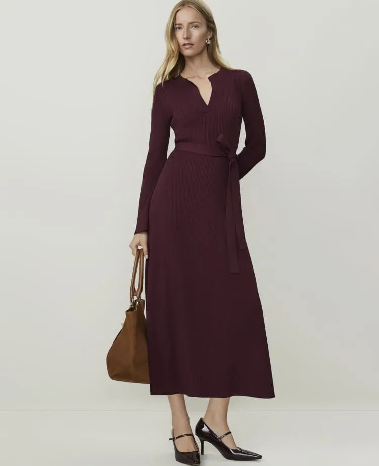 Belted Sweater Dress