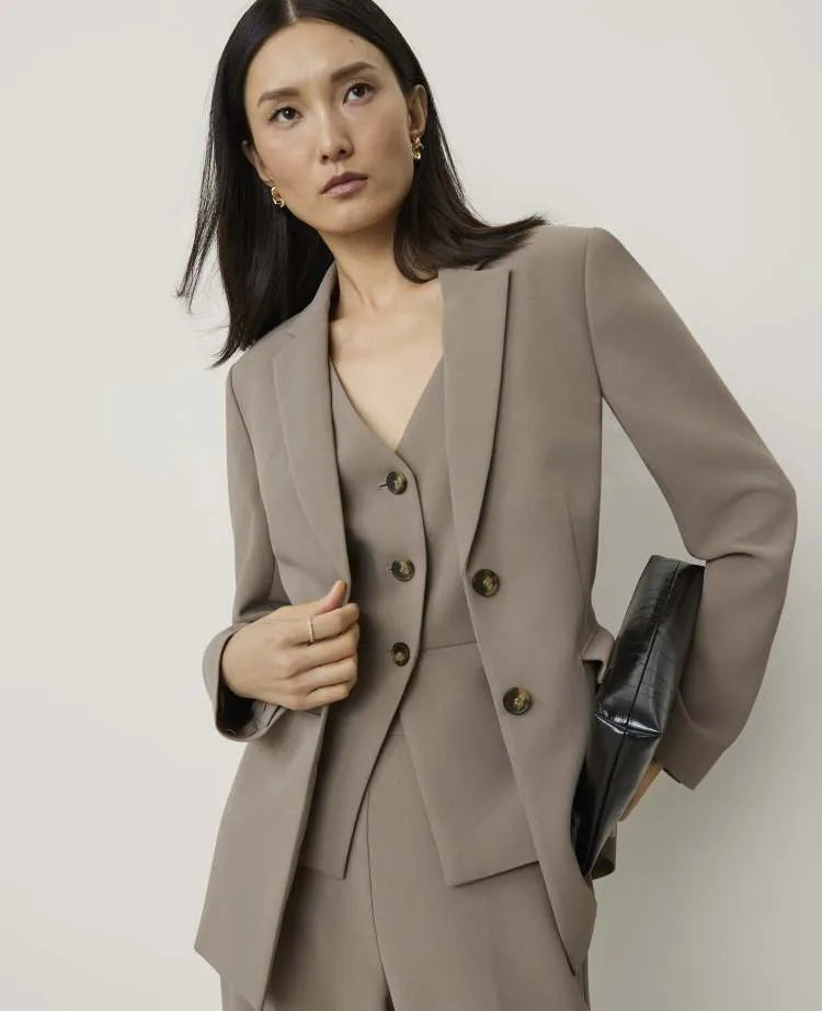 The Greenwich Blazer in Textured Crepe