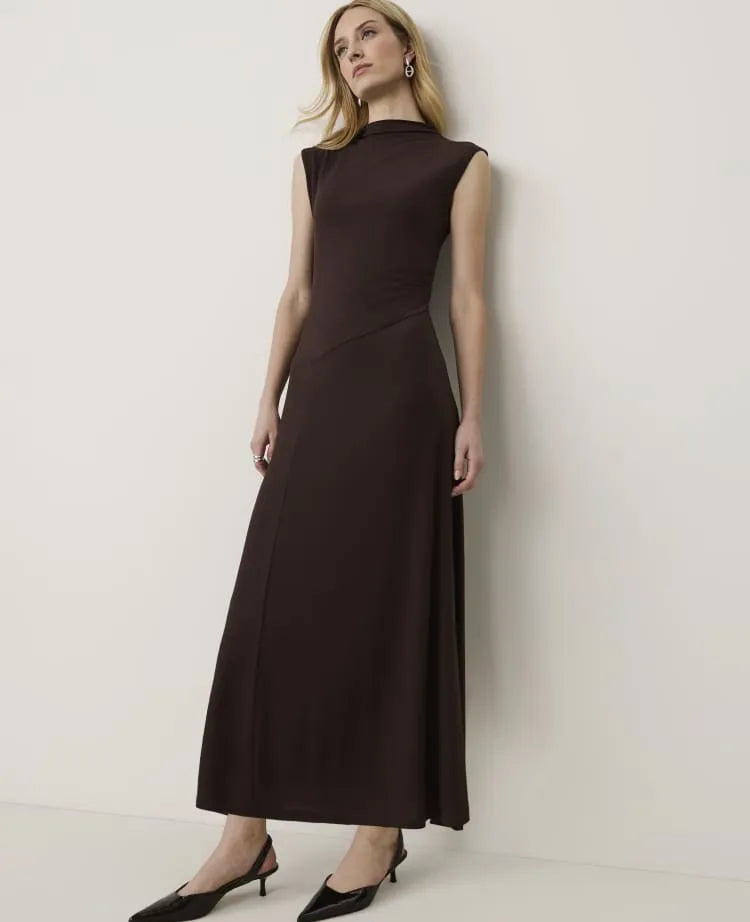 Petite Mock Neck Midi Dress