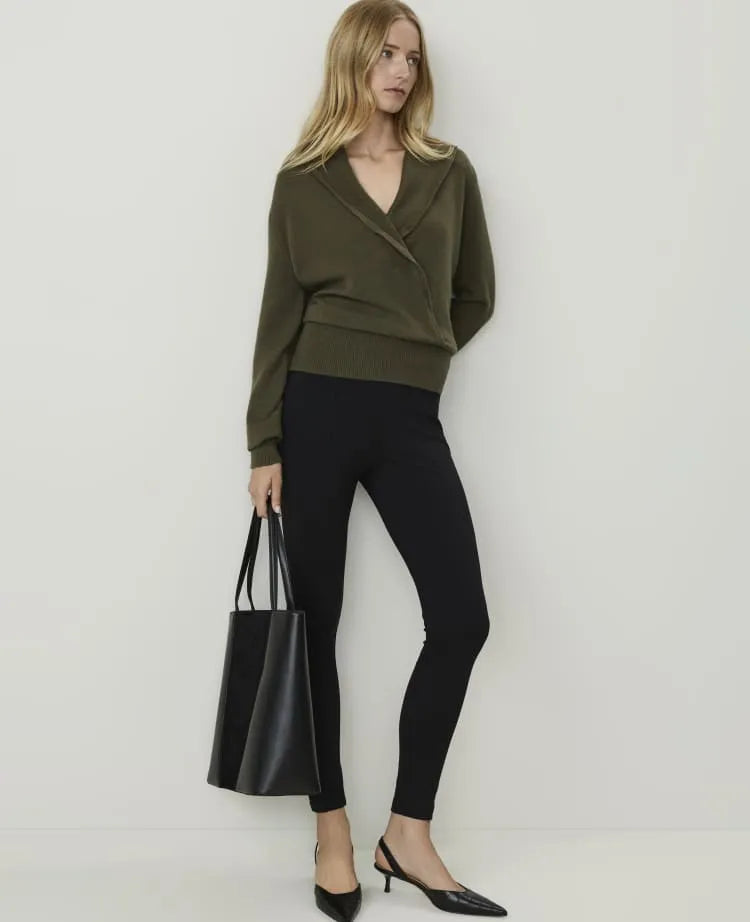 The Seamed Side Zip Legging in Ponte