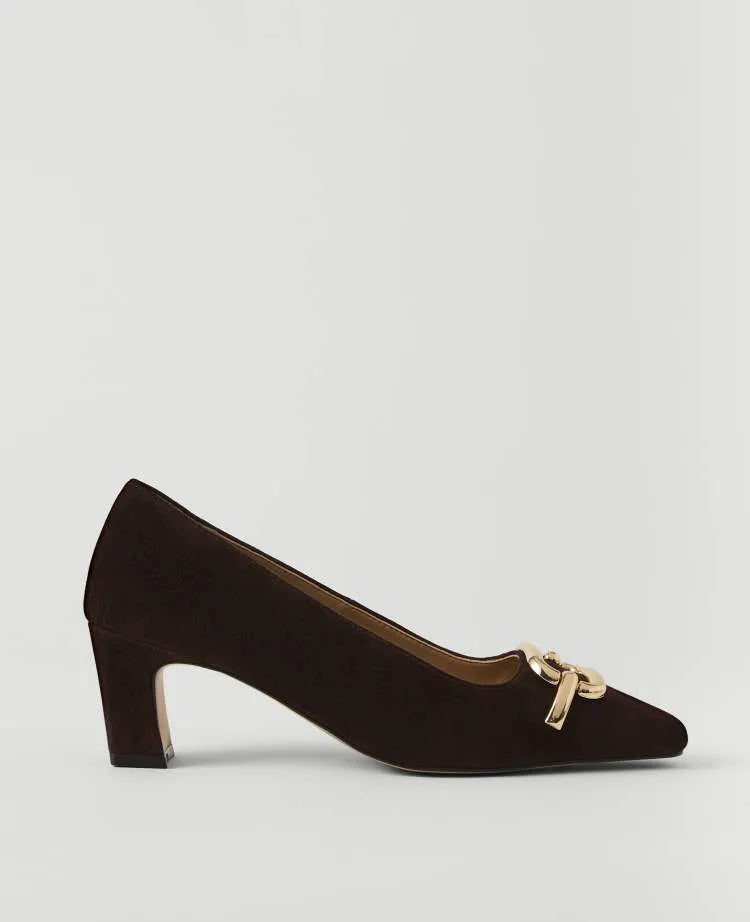 Suede Buckle Pump