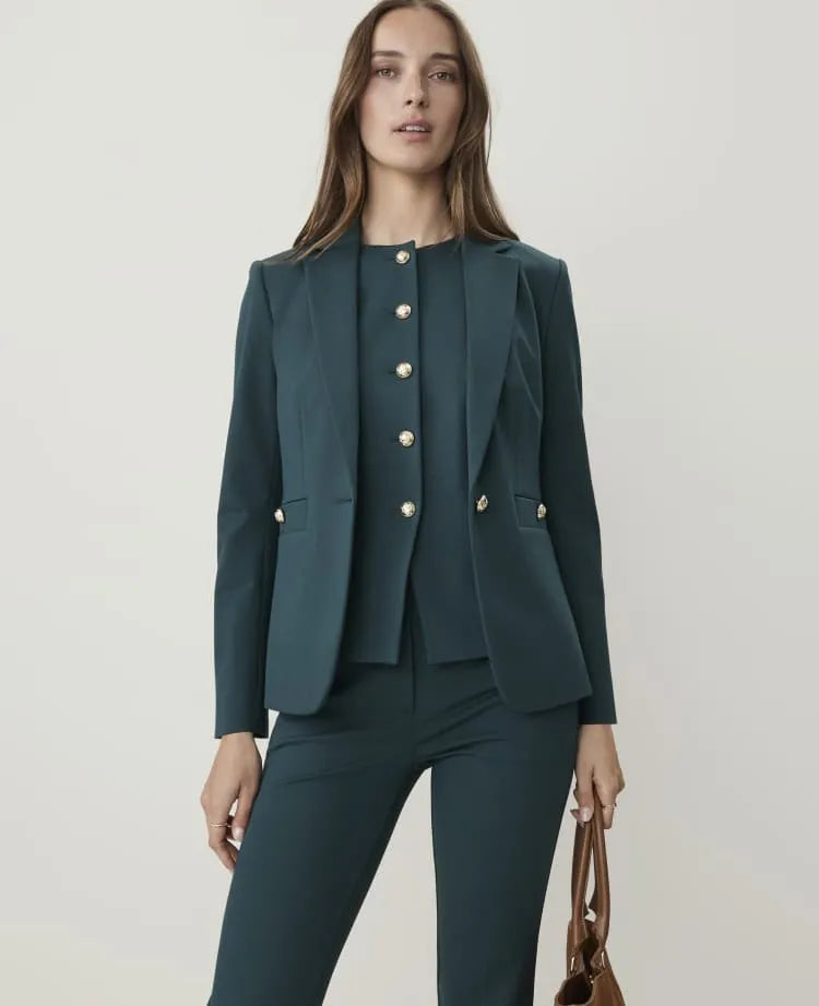 The Petite Single Button Blazer in Ponte