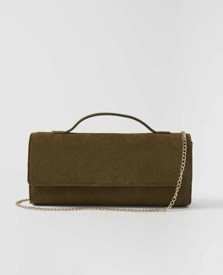 Suede Folded Clutch