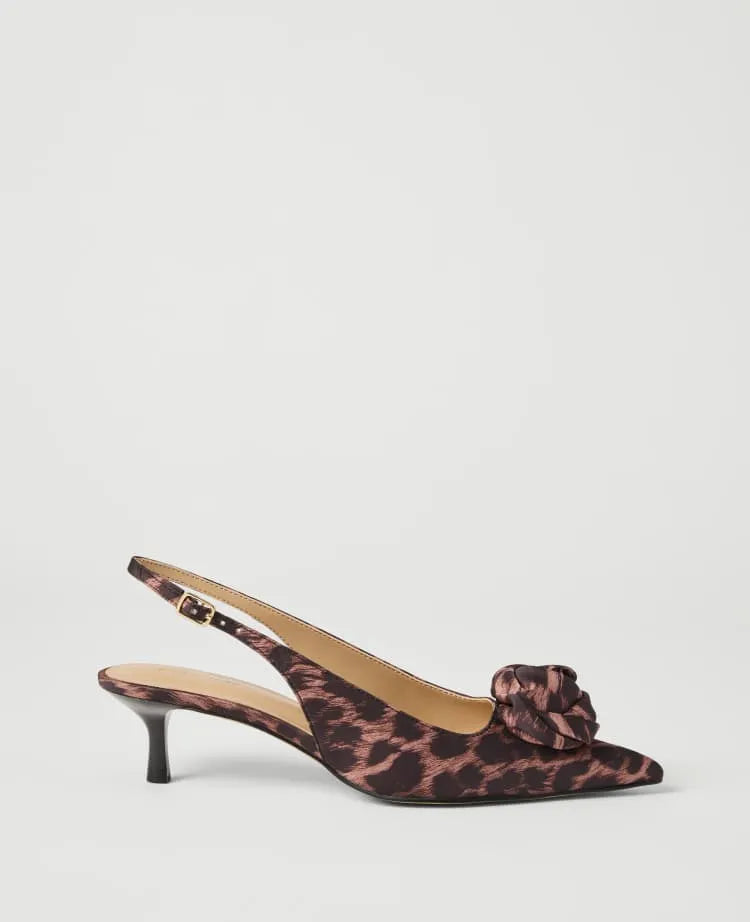 Animal Print Rosette Slingback Pump