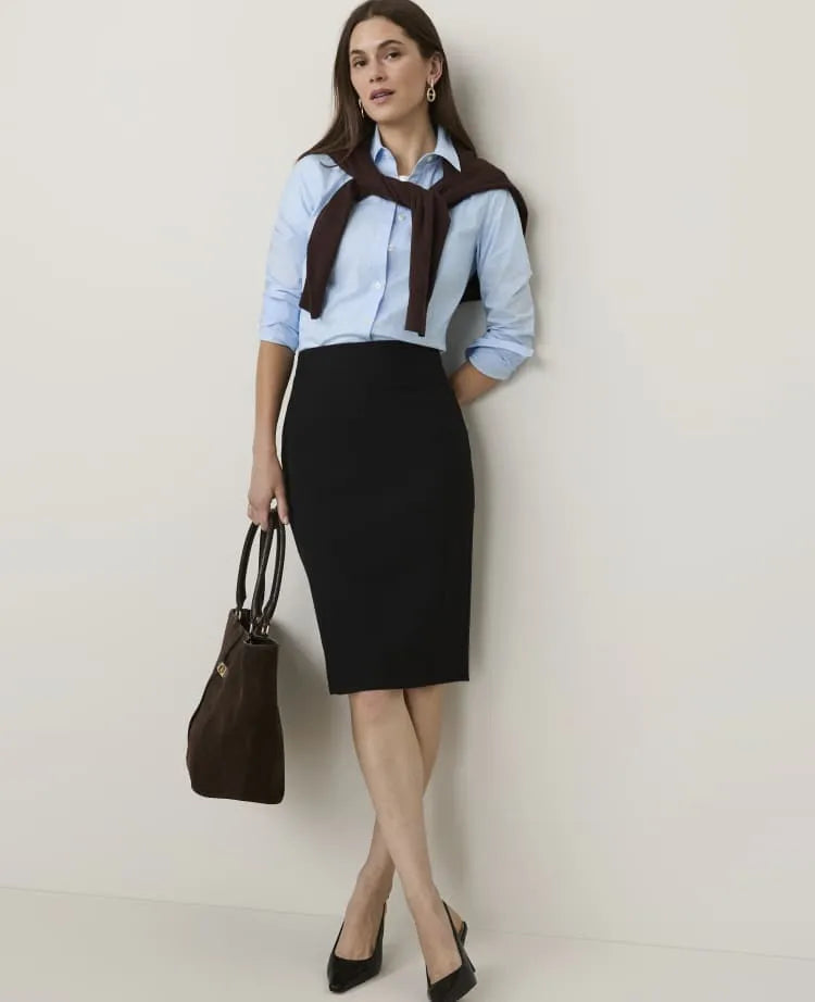 The Petite Seamed Pencil Skirt in Seasonless Stretch