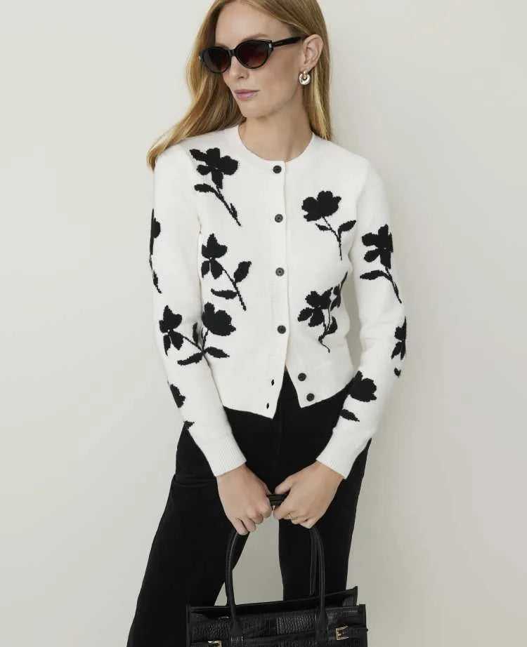 Floral Jacquard Cardigan