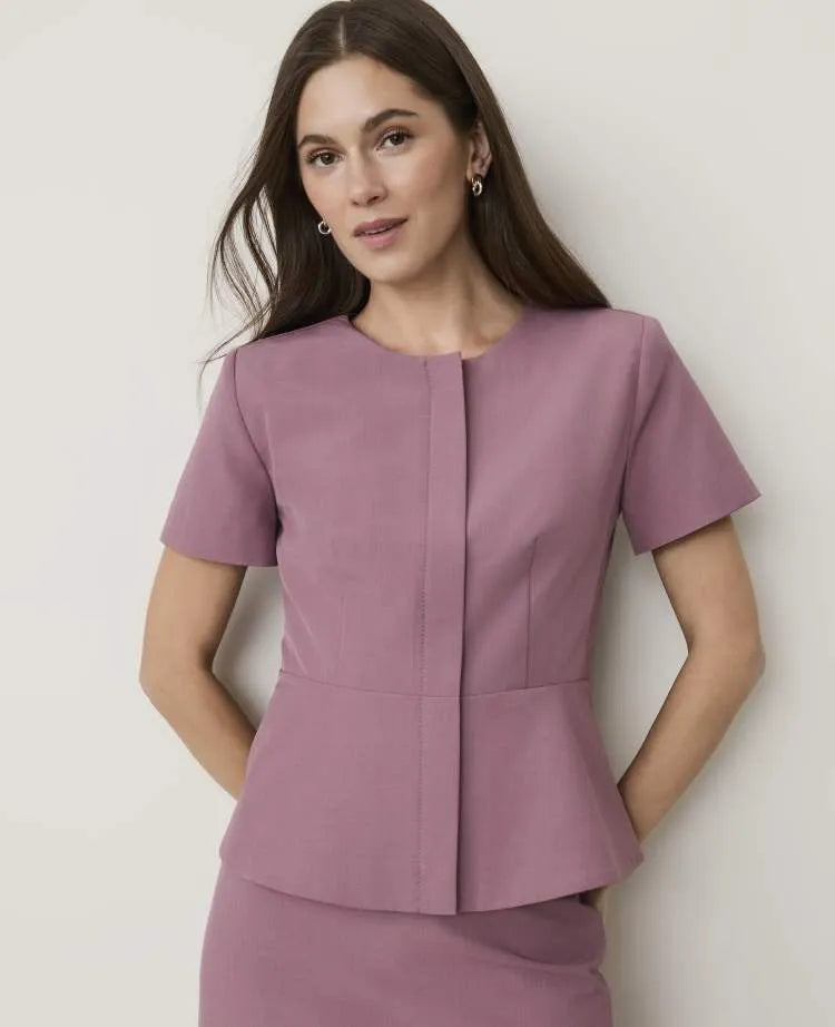 The Petite Crew Neck Peplum Top