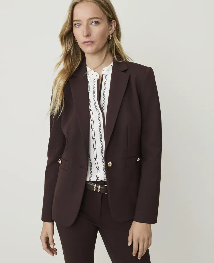 The Petite Single Button Blazer in Ponte