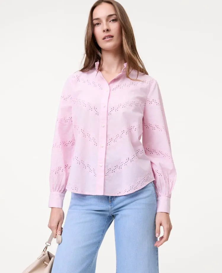 Weekend Eyelet Ruffle Collar Shirt