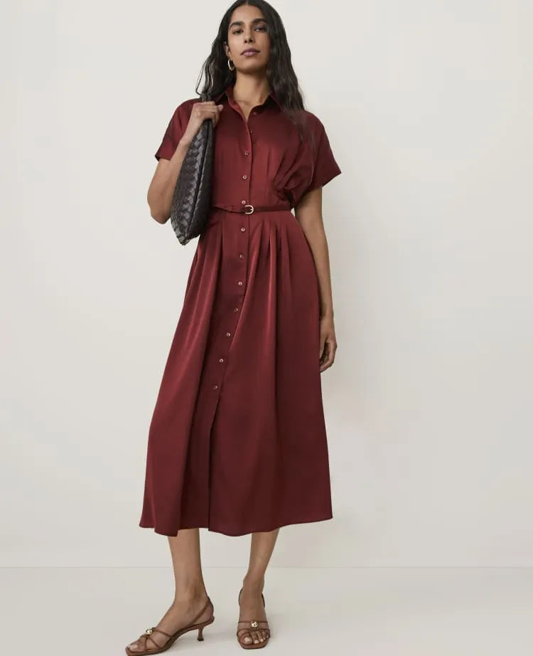 Petite Collared Midi Shirtdress
