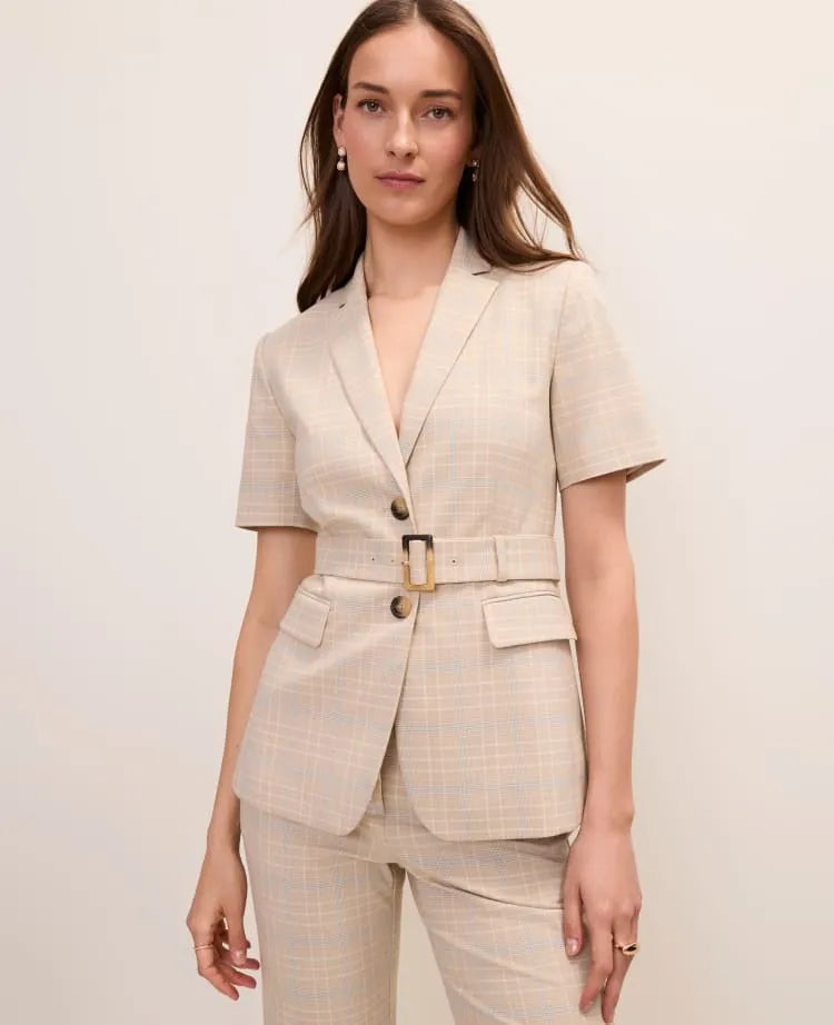 The Glen Check Belted Greenwich Blazer