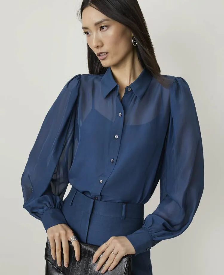 Studio Collection Blouson Sleeve Blouse in Silk
