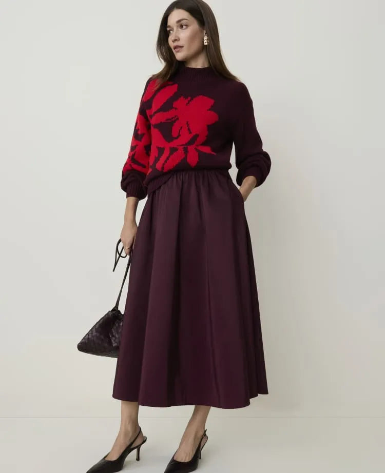 The Full Midi Skirt in Taffeta