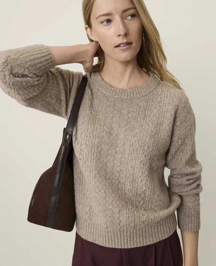 Weekend Mixed Stitch Crew Neck Sweater