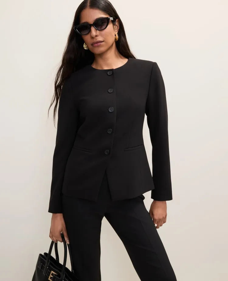 Split Hem Jacket in Fluid Crepe