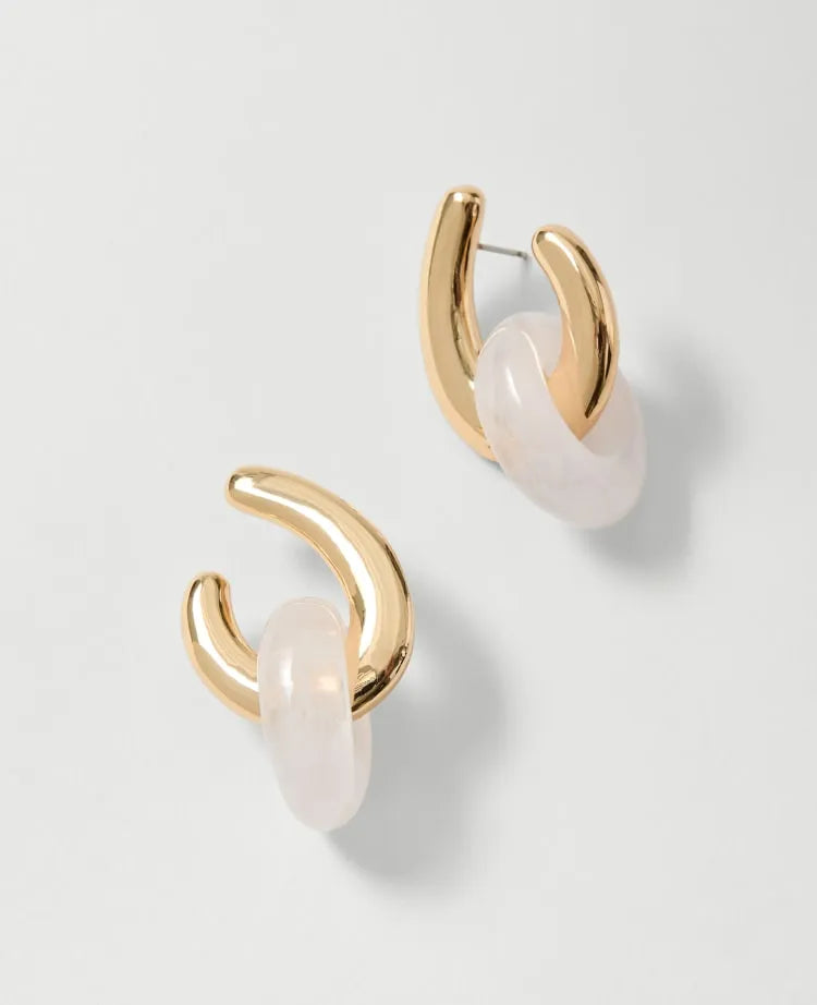 Stone Loop Drop Earrings