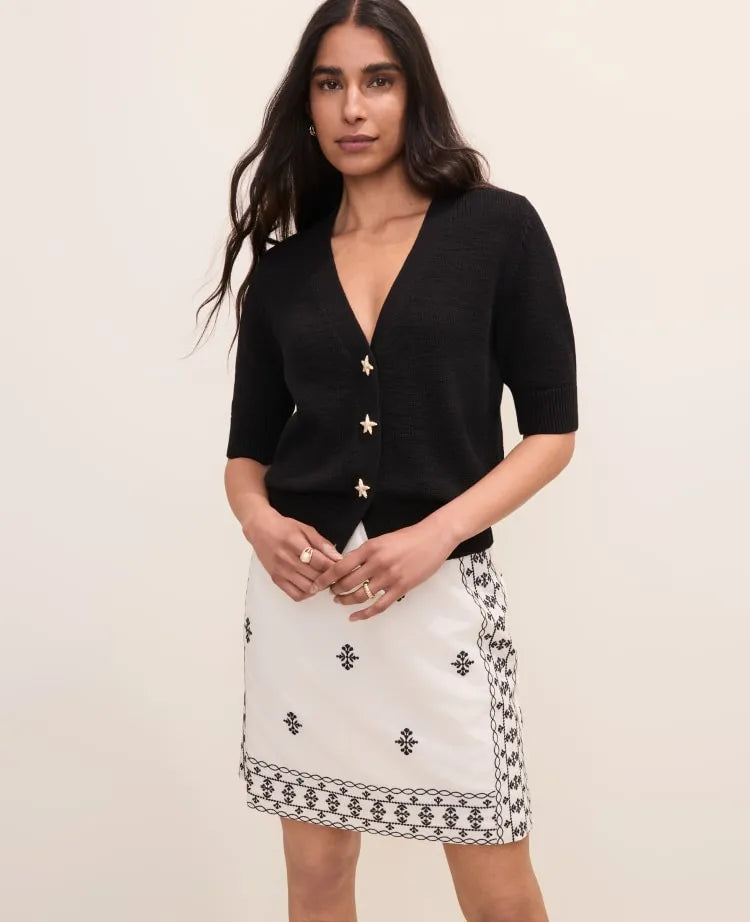 Starfish Button Elbow Sleeve Cardigan