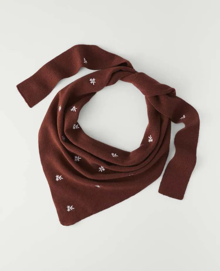 Weekend Embroidered Triangle Scarf