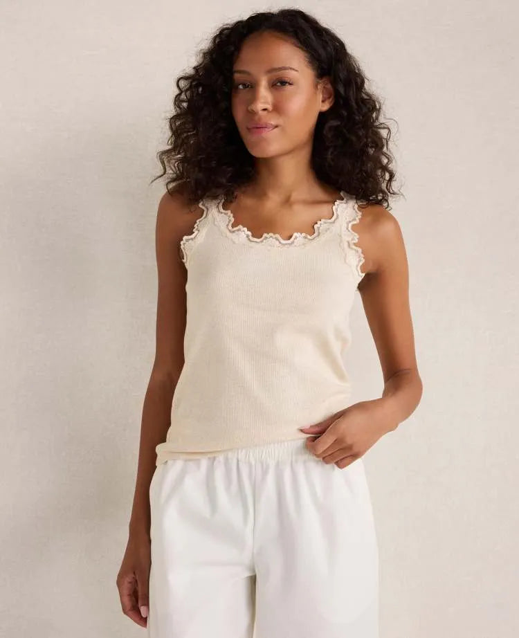 Haven Well Within Resti Organic Cotton Rib Knit Lace Tank