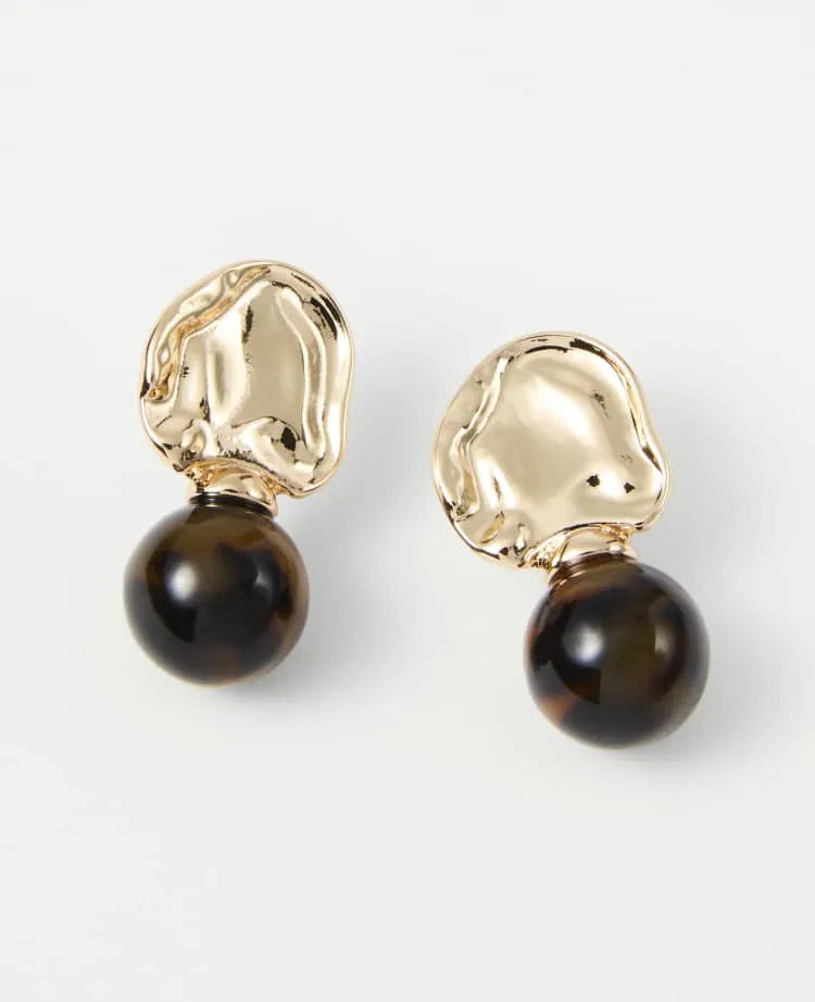Textured Stone Drop Earrings