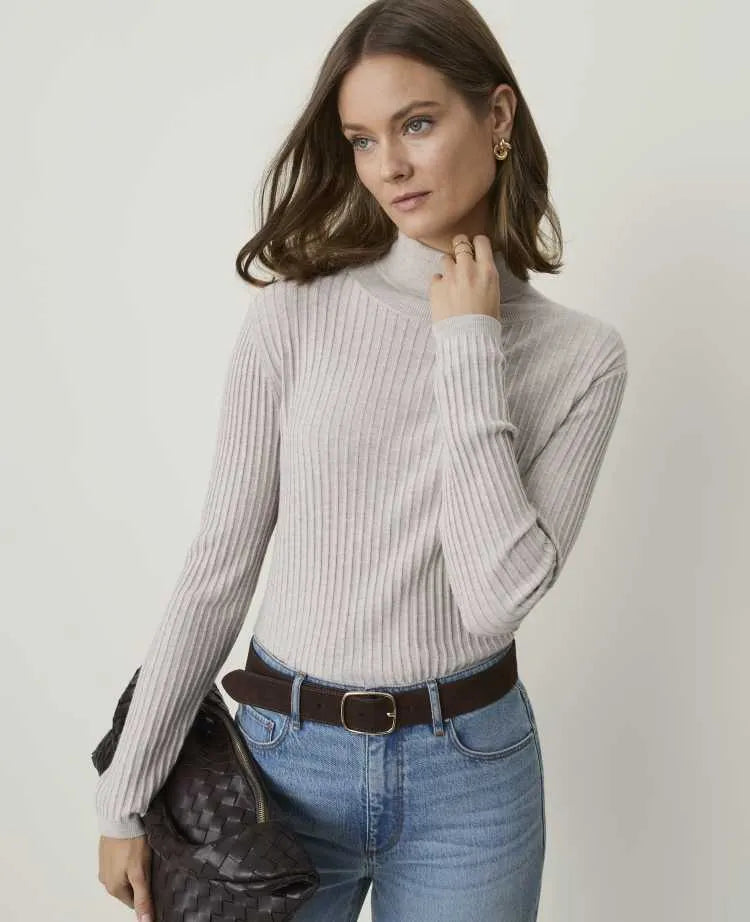 Petite Ribbed Turtleneck Sweater