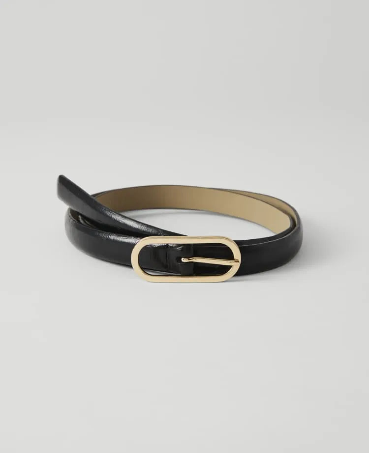 Skinny Oval Buckle Belt