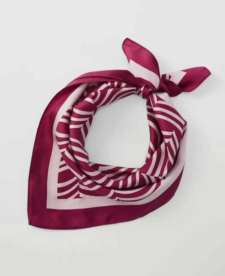 Wave Print Silk Scarf