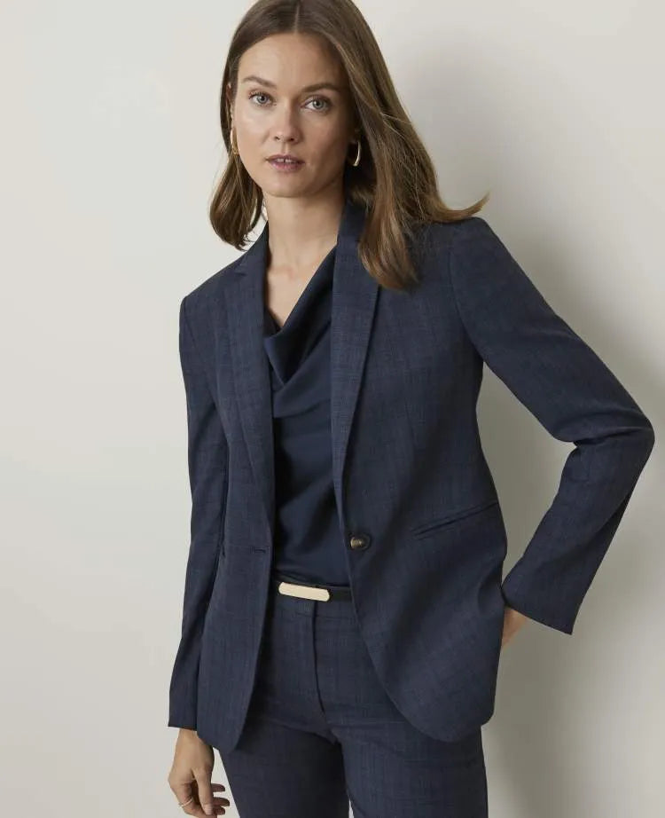 The Petite Plaid Single Button Blazer
