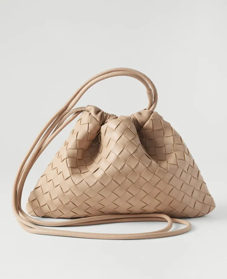 Cinched Woven Shoulder Bag