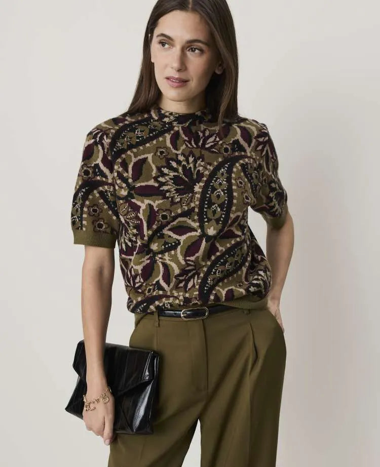 Paisley Jacquard Sweater Tee