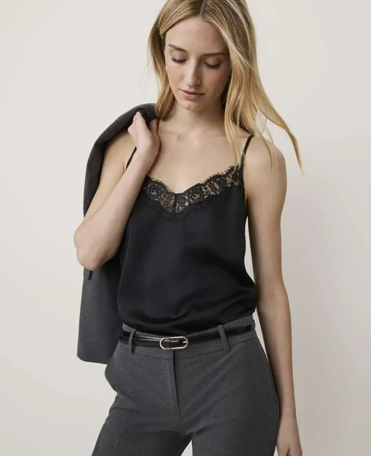 Lace Trim V-Neck Tank Top