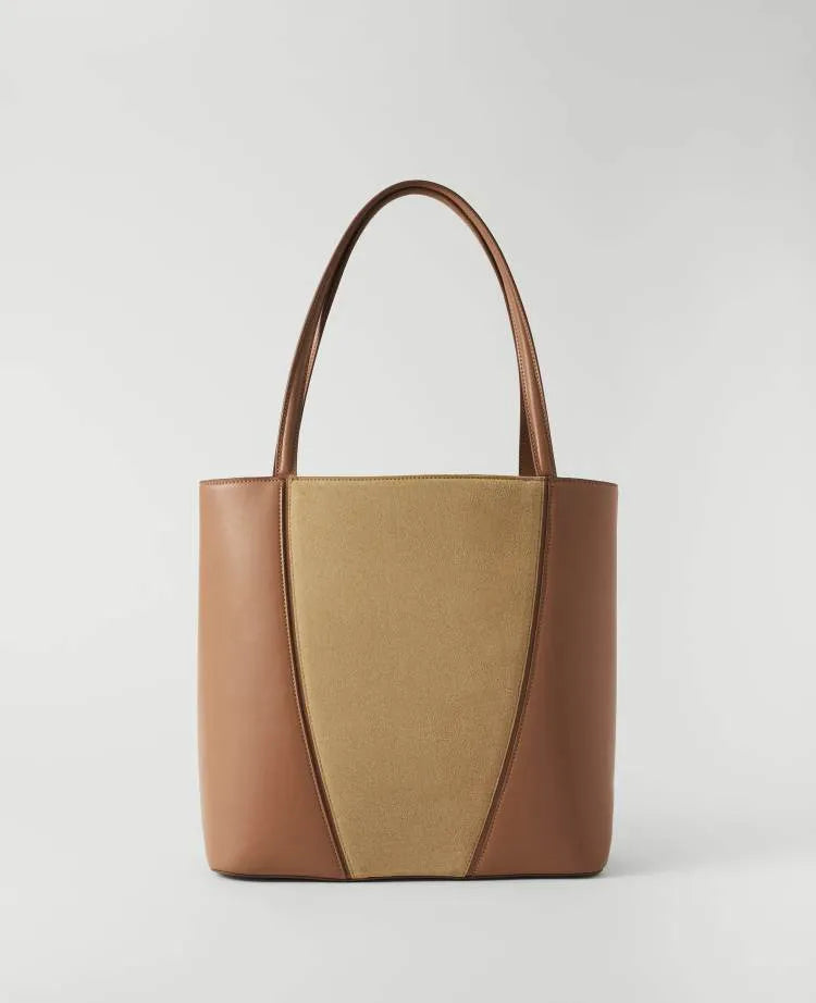 Mixed Material Tote