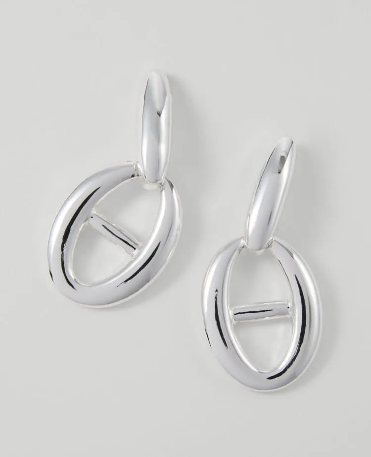 Double Oval Drop Earrings