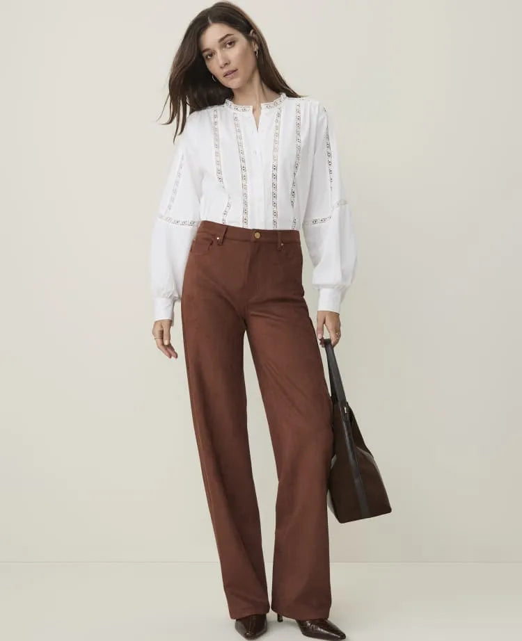 Weekend Faux Suede Straight Pant