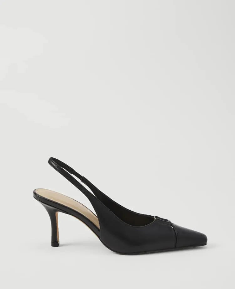 Leather Cutout Slingback Pump