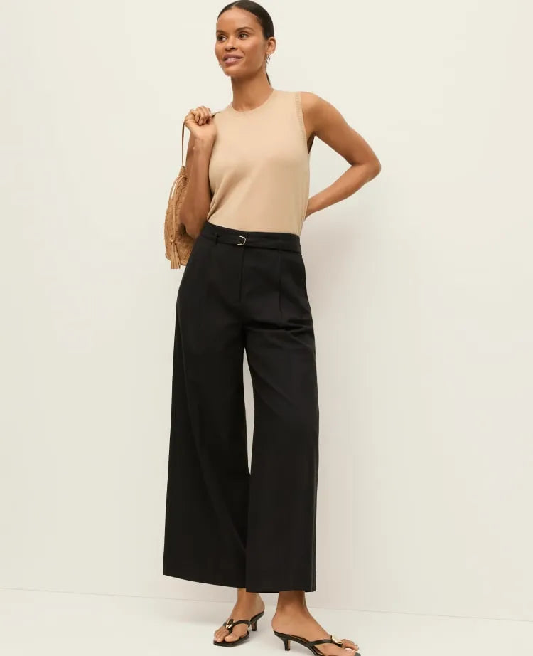 The Belted Wide-Leg Ankle Pant