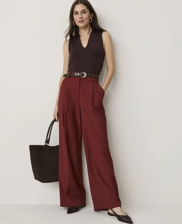 The Petite Pleated Wide-Leg Pant
