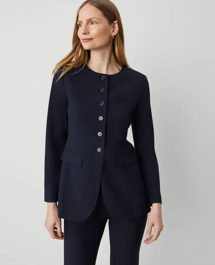The Curved Hem Jacket in Seasonless Stretch