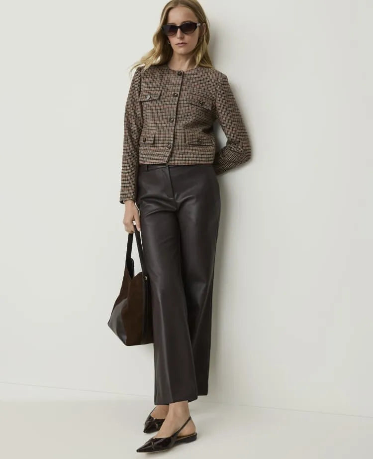 The Jayne Crop Trouser in Faux Leather