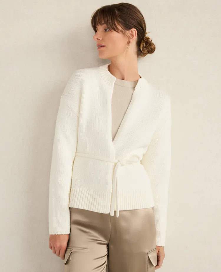Haven Well Within Chunky Cotton Blend Belted Cardigan