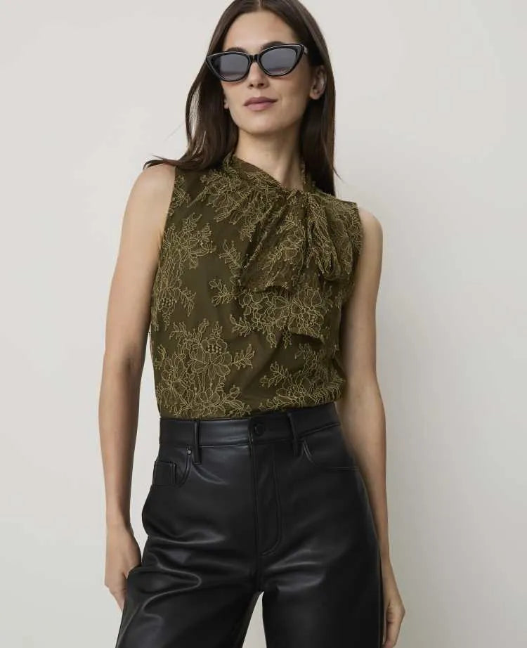 Lace Bow Sleeveless Top