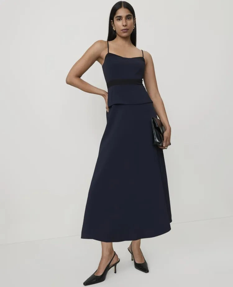 Peplum Flare Midi Dress